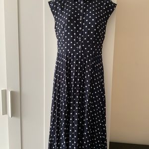 J.Crew pleated dress, size 0, navy blue